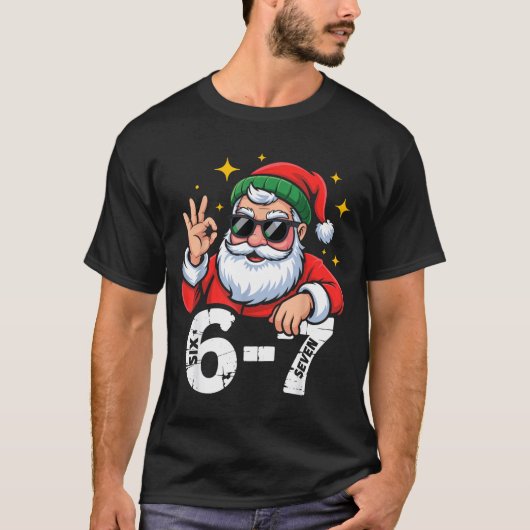 6 7 Meme Six Seven Christmas Gen Z Alpha Teen Boys Tシャツ (正面)