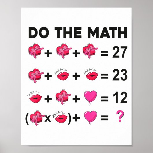6 7 Meme Six Seven Do The Math Teacher Valentines ポスター (正面)
