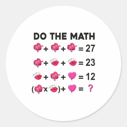6 7 Meme Six Seven Do The Math Teacher Valentines ラウンドシール (正面)