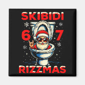 6-7 Meme Slang Christmas Nice Naughty 67 Funny  マグネット (正面)