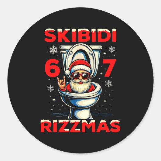 6-7 Meme Slang Christmas Nice Naughty 67 Funny  ラウンドシール (正面)