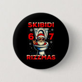 6-7 Meme Slang Christmas Nice Naughty 67 Funny  缶バッジ (正面)