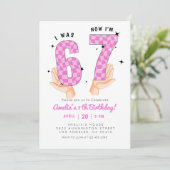 6 7 Meme Trend Six Seven Birthday  招待状 (スタンド正面)