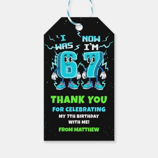 6 7 Meme Trend Six Seven Birthday Party ギフトタグ (正面)