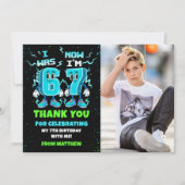 6 7 Meme Trend Six Seven Birthday Party Photo サンキューカード (正面)