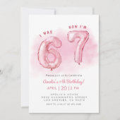 6 7 Meme Trend Six Seven Girl Birthday  招待状 (正面)