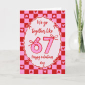 6 7 Meme Trendy Coquette Bow Valentines Day シーズンカード (正面)