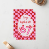 6 7 Meme Trendy Coquette Bow Valentines Day ノートカード (正面/裏面インサイチュ)