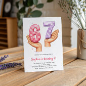 6 7 Meme Trendy Six Seven Birthday 招待状