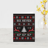 6 7 Meme Ugly Christmas Sweater 67 Six Seven Funny カード (黄色い花)