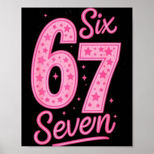6 7 Number 67 Nk Six Seven Meme Slang Womens Girls ポスター (正面)