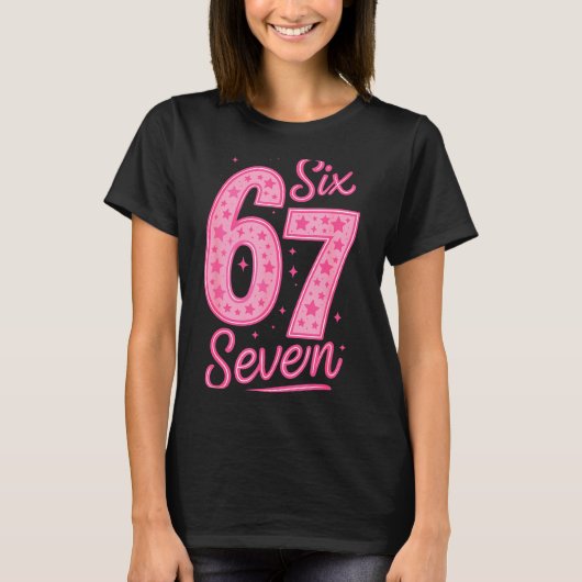 6 7 Number 67 Nk Six Seven Meme Slang Womens Girls Tシャツ (正面)