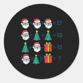 6 7 Order Operation Christmas Math Professor Costu ラウンドシール (正面)