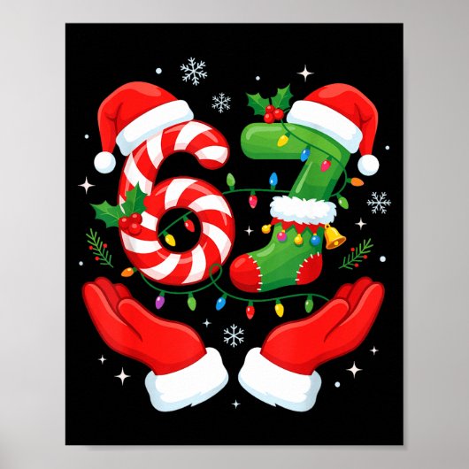 6 7 Pajamas Six Seven Matching Ugly Christmas 67 F ポスター (正面)