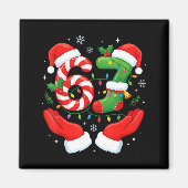 6 7 Pajamas Six Seven Matching Ugly Christmas 67 F マグネット (正面)