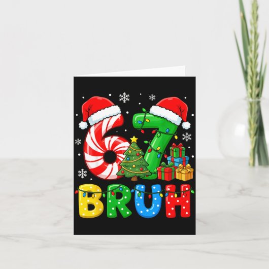 6 7 Pajamas Six Seven Matching Ugly Christmas 67 G カード (正面)