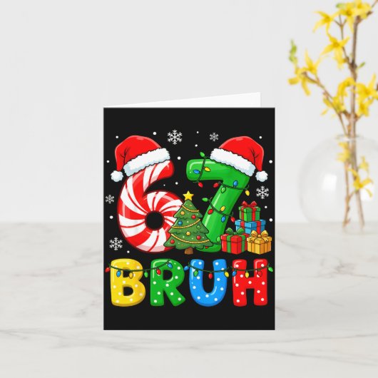 6 7 Pajamas Six Seven Matching Ugly Christmas 67 G カード (黄色い花)