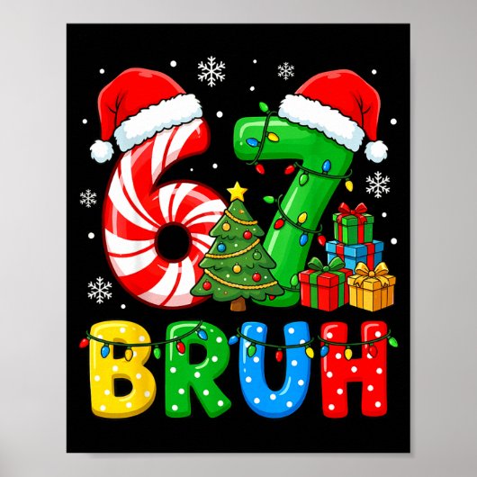 6 7 Pajamas Six Seven Matching Ugly Christmas 67 G ポスター (正面)