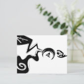 6 7 planet black white art ポストカード (スタンド正面)