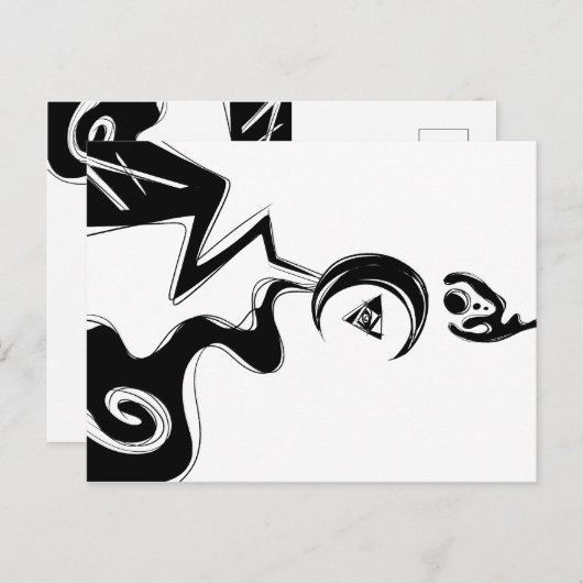 6 7 planet black white art ポストカード (正面/裏面)