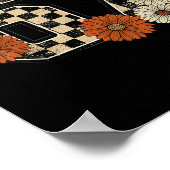 6 7 Retro Fall Meme Checkerboard Tee Haunted  ポスター (角)