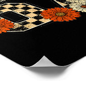 6 7 Retro Fall Meme Checkerboard Tee Haunted By 67 ポスター (角)