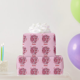 6 7 Six Seven ミーム トレンド 女の子 7歳の誕生日 ラッピングペーパー