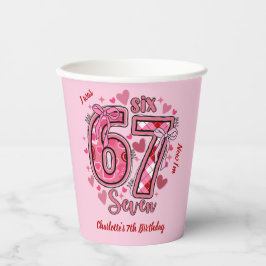6 7 Six Seven ミーム トレンド 女の子 7歳の誕生日 紙コップ