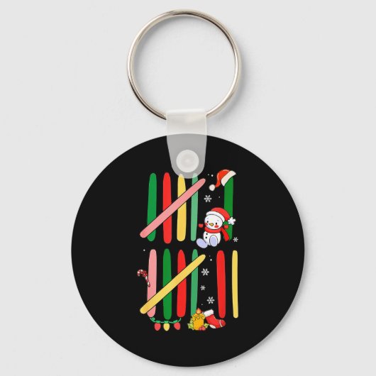 6 7 Six Seven 67 Meme Tally Marks Counting Christm キーホルダー (正面)
