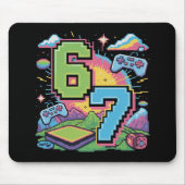 6 7 Six Seven Gaming Gen Z Alpha Meme Slang  マウスパッド (正面)