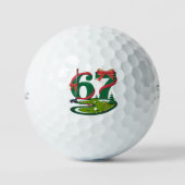 6 7 Six Seven Golf Gen Z Alpha Meme Xmas Golfing ゴルフボール (正面)