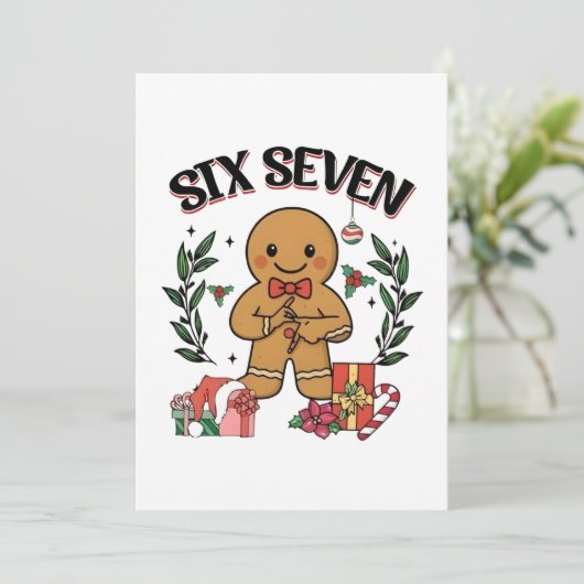 6 7 Six Seven Hand Gen Z Alpha Gingerbread Meme  シーズンカード (スタンド正面)