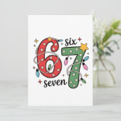 6 7 Six Seven Hand Gen Z Alpha Meme Slang Xmas サンキューカード (スタンド正面)