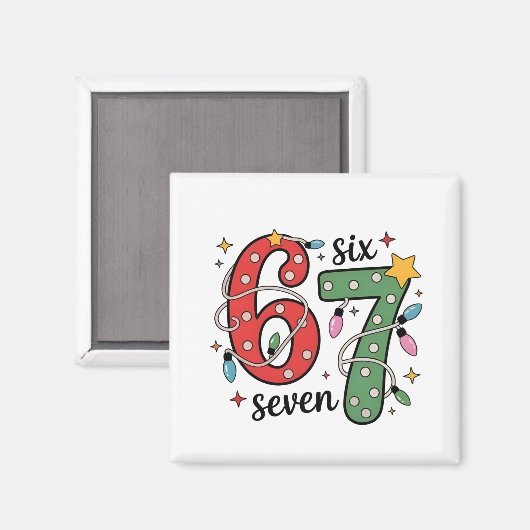 6 7 Six Seven Hand Gen Z Alpha Meme Slang Xmas  マグネット (正面/裏面)