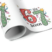 6 7 Six Seven Hand Gen Z Alpha Meme Slang Xmas  ラッピングペーパー (ロールコーナー)