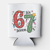 6 7 Six Seven Hand Gen Z Alpha Meme Slang Xmas 缶クーラー (正面)