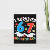 6 7 Six Seven I Survived 100 Days Of School Studen カード (正面)