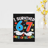 6 7 Six Seven I Survived 100 Days Of School Studen カード (黄色い花)