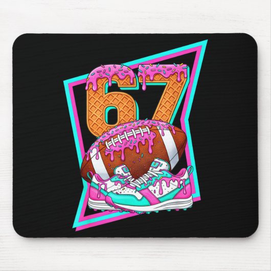 6 7 Six Seven Meme American Football Drip Number 6 マウスパッド (正面)
