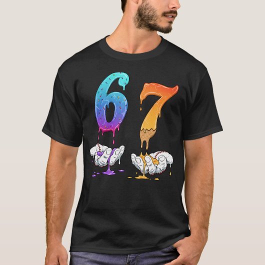 6 7 Six Seven Meme Hands Ice Cream Baseball Drip B Tシャツ (正面)