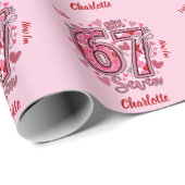 6 7 Six Seven Meme Trend Girls 7th Birthday ラッピングペーパー (ロールコーナー)