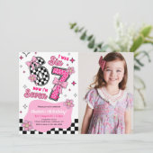 6 7 Six Seven Meme Trend Girls 7th Birthday Photo 招待状 (スタンド正面)