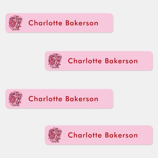 6 7 Six Seven Meme Trend Girls Waterproof Labels ラベル (グループ)