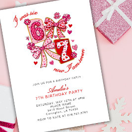 6 7 Six Seven Meme Viral 7TH Girl Birthday Party  招待状