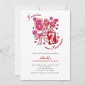 6 7 Six Seven Meme Viral 7TH Girl Birthday Party  招待状 (正面)