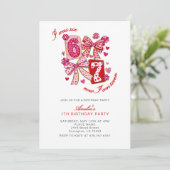 6 7 Six Seven Meme Viral 7TH Girl Birthday Party  招待状 (スタンド正面)