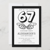 6 7 Six Seven Meme Viral Boy Any Birthday Party  招待状 (正面)