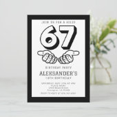 6 7 Six Seven Meme Viral Boy Any Birthday Party  招待状 (スタンド正面)