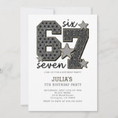 6 7 Six Seven Meme Viral Girl Any Birthday Party  招待状 (正面)