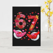 6 7 Six Seven Valentine Hearts Kids Boys Girls Cut カード (黄色い花)